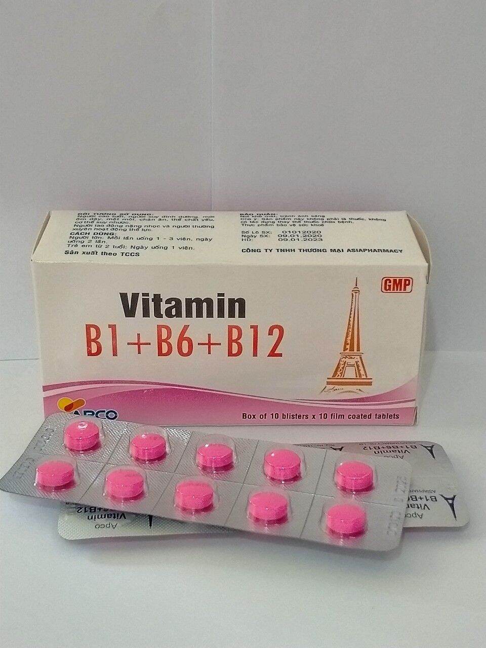 VITAMIN B1+B6+B12 APCO Hộp 100 viên giúp tăng cường sức khỏe