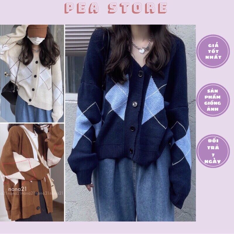 Áo Cadigan len quả trám Quảng Châu style ullzang