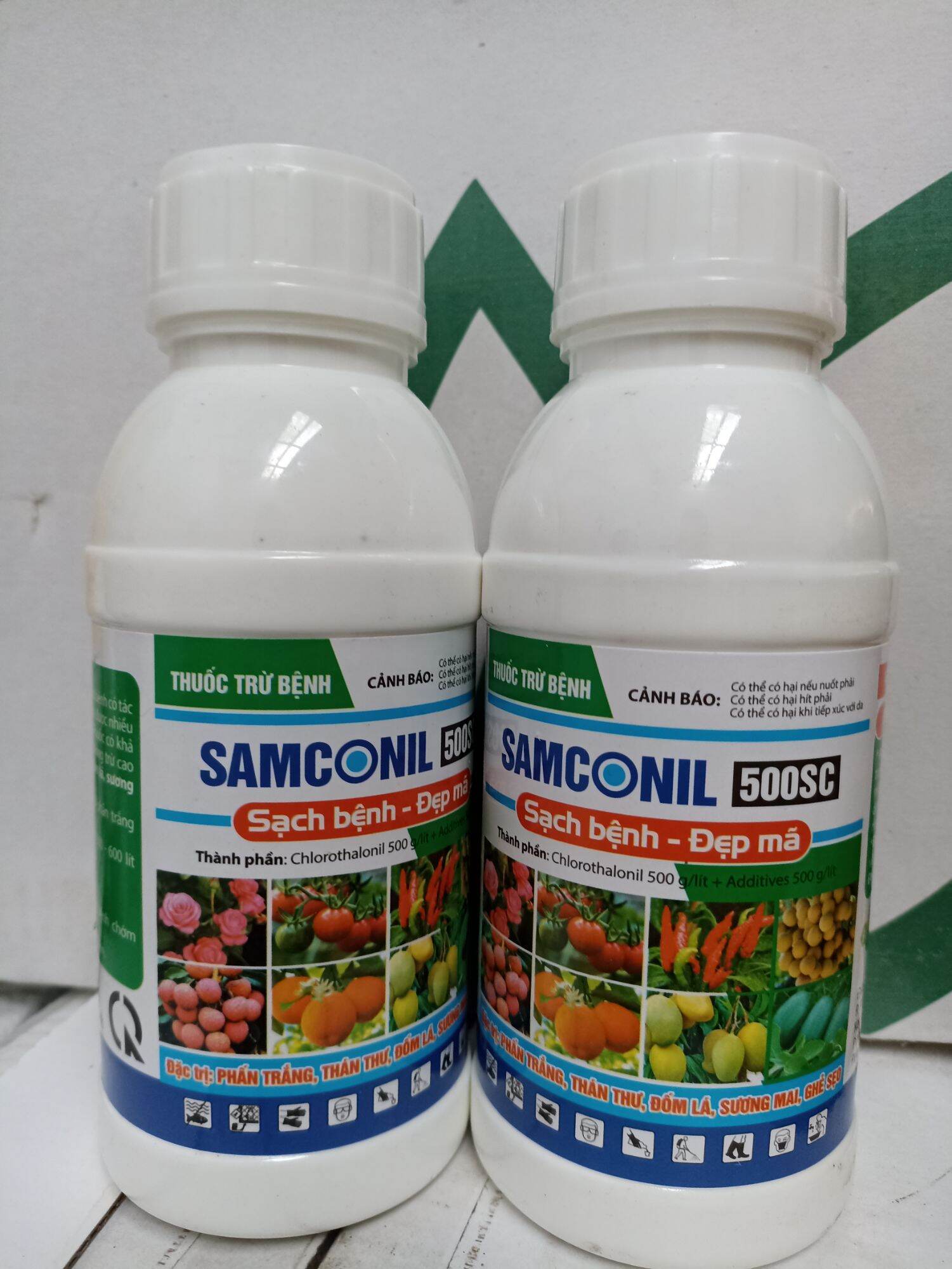 Thuốc trừ nấm bệnh SAMCONIL GOLD chai 450ml sạch bệnh đẹp mã trừ mọi nấm bệnh thán thư sương mai ghẻ sẹo đốm lá phấn trắng thối quả trái