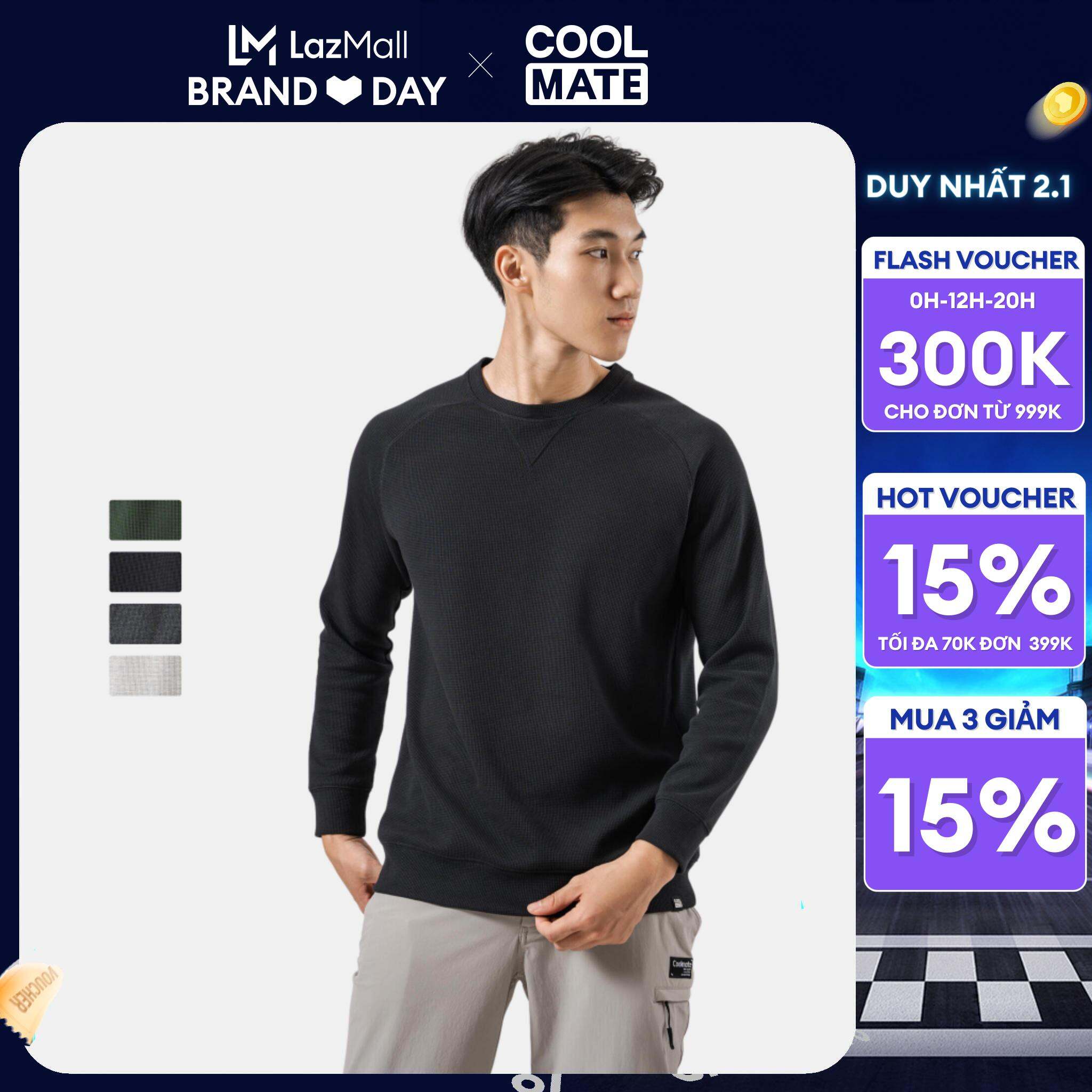 CHỈ 2.1 MUA 3 GIẢM 15Áo nỉ nam chui đầu Lifewear mềm mại không bai nhão Thương hiệu Coolmate