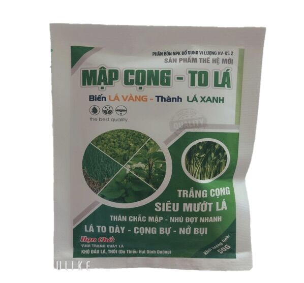 Mập cọng - bật chồi - to lá - rau xanh_biến lá vàng thành lá xanh 50g_ phân bón npk bổ sung vi lượng