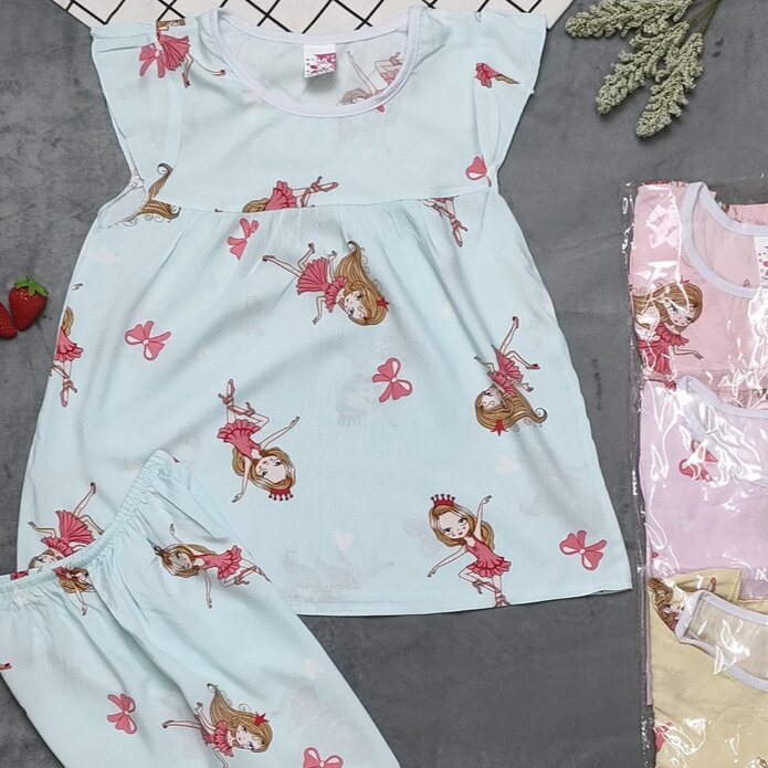 combo 3bộ bé gái chất vải tole lanh thấm hút