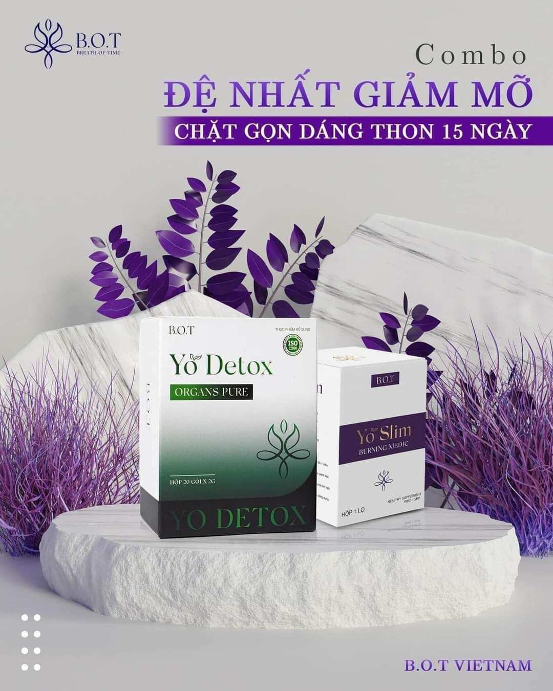 Giảm Cân Yoslim Yodetox của B.O T Combo Hủy Mỡ Cực Mạnh Hộp 30 viên
