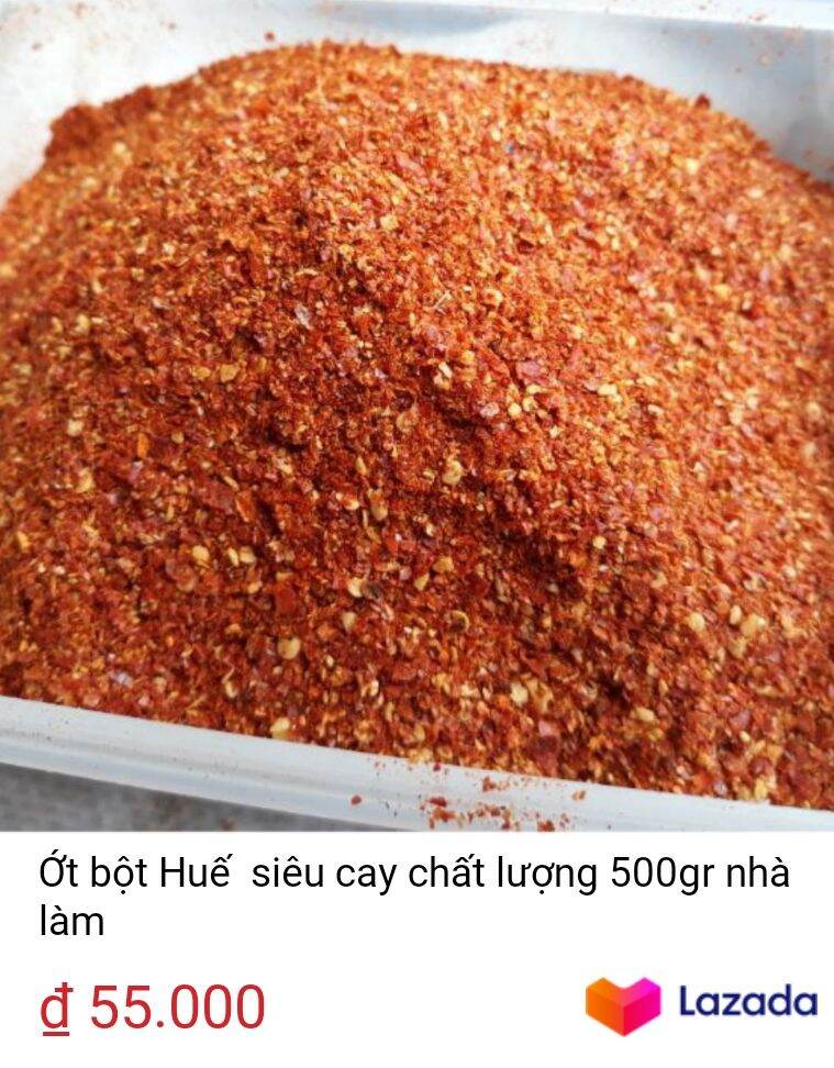 Ớt Huế đầm bằng tay siêu cay nguyên chất 100%nhà làm 500 gram