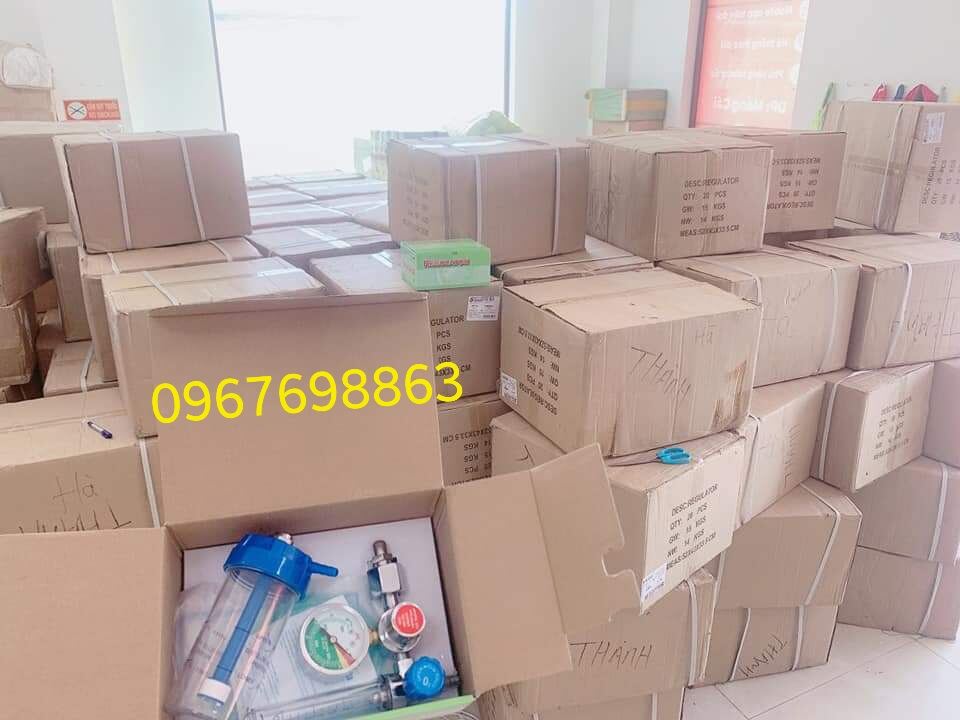 Đồng Hồ Oxy Trọn Bộ 3 Món: Đồng Hồ+Bình Tạo Ẩm+Dây Thở