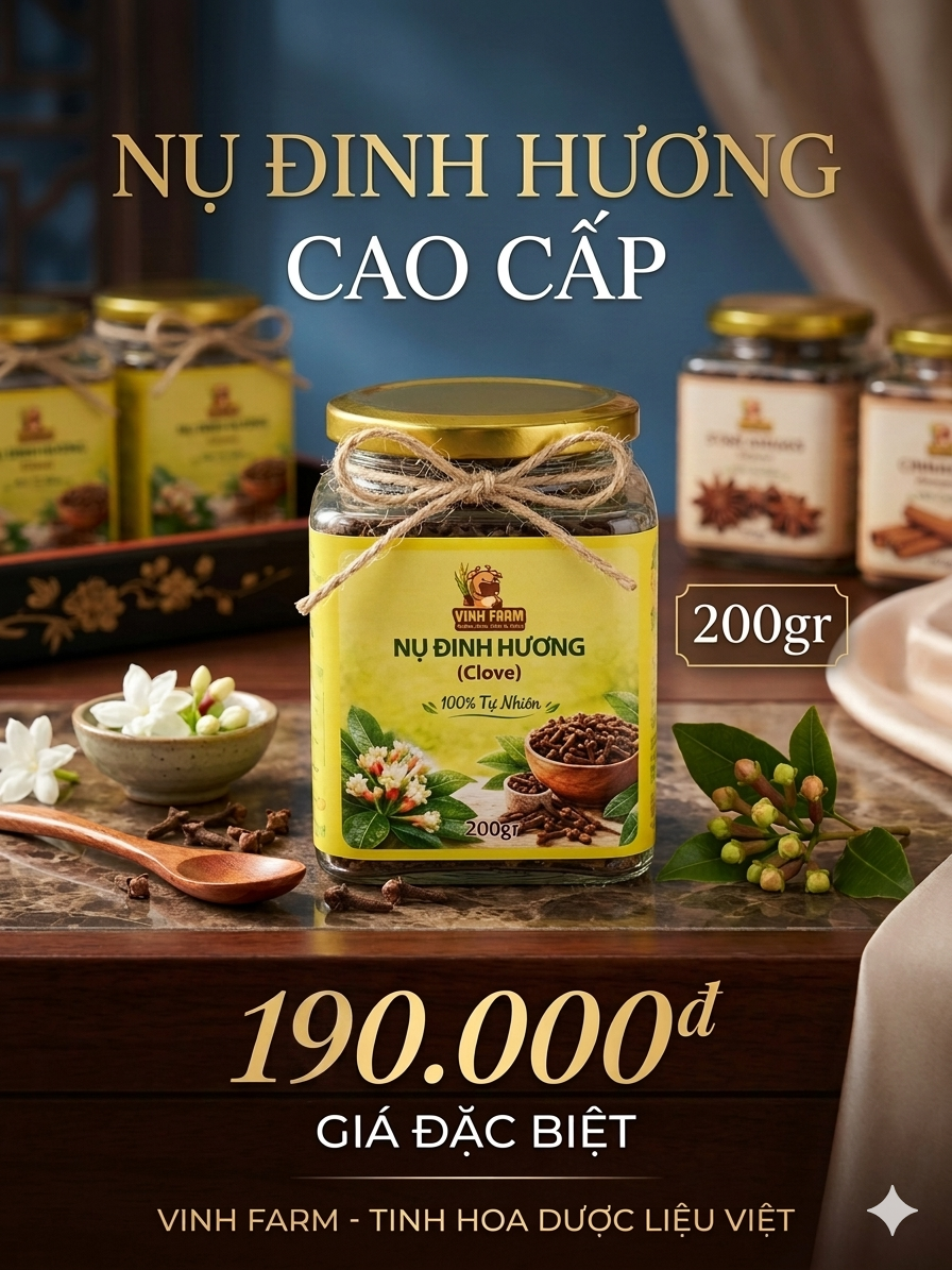 Nụ đinh hương sấy khô hàng chuẩn vinhfarm hỗ trợ thanh lọc