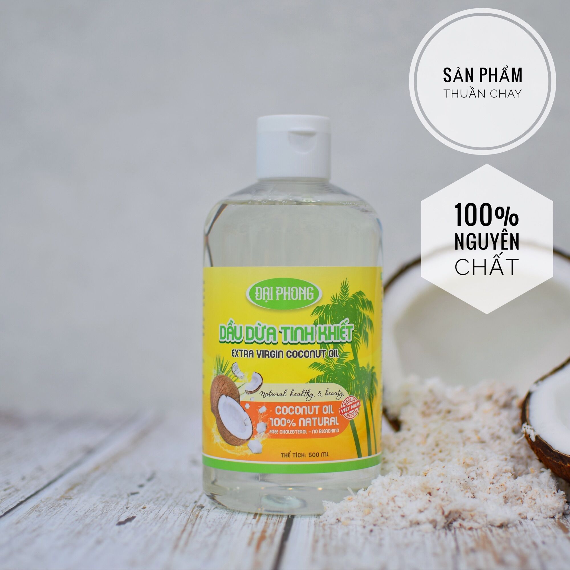 Dầu dừa nguyên chất tinh khiết ép lạnh Đại Phong 500ml