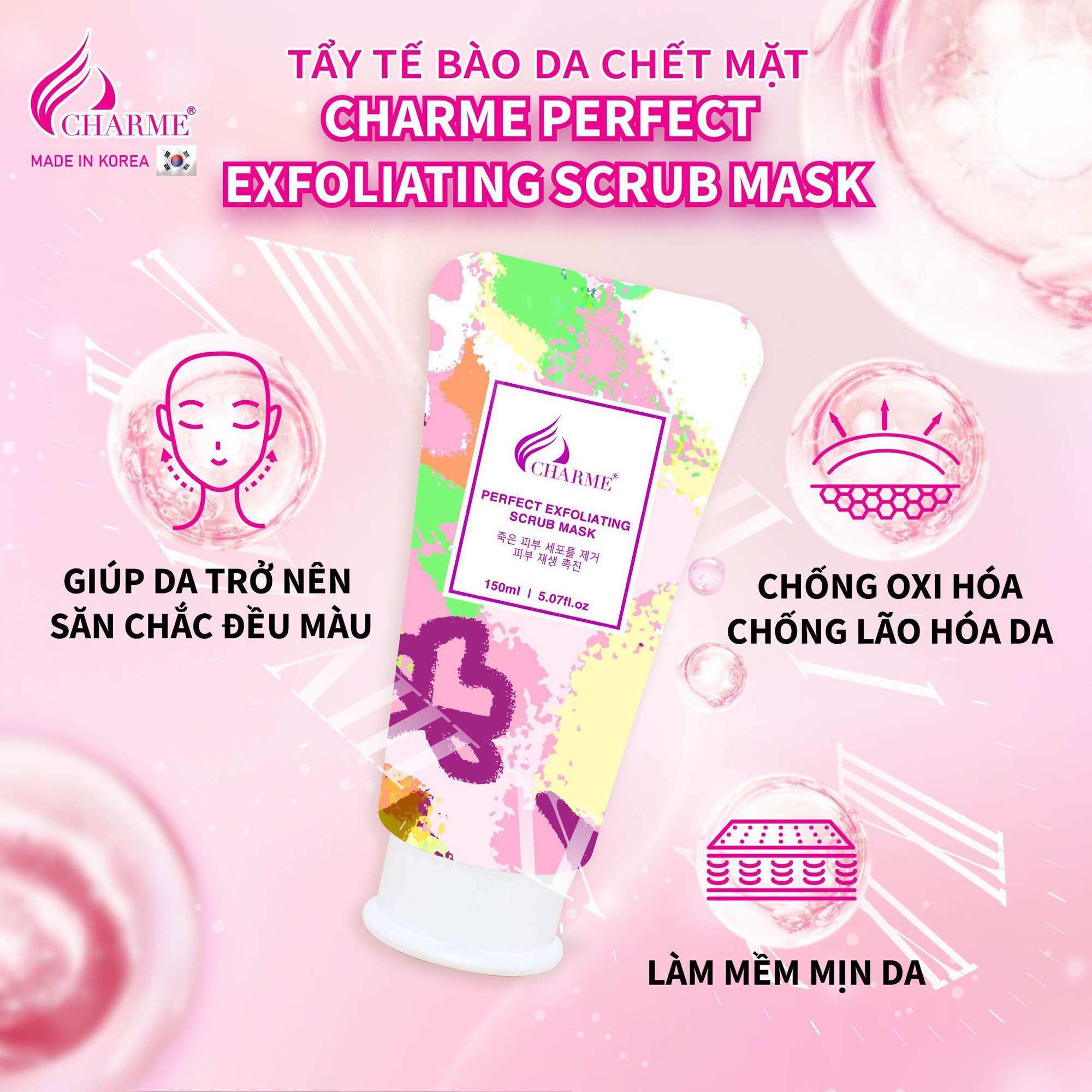 Tẩy tế bào chết mặt C.H.A.R.M.E 150ml