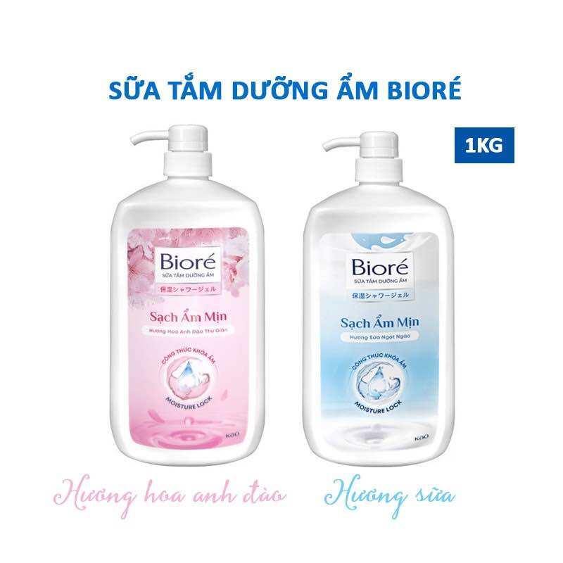 Sữa tắm Bioré Dưỡng Ẩm Hương Sữa /Anh đào Ngọt Ngào 1kg
