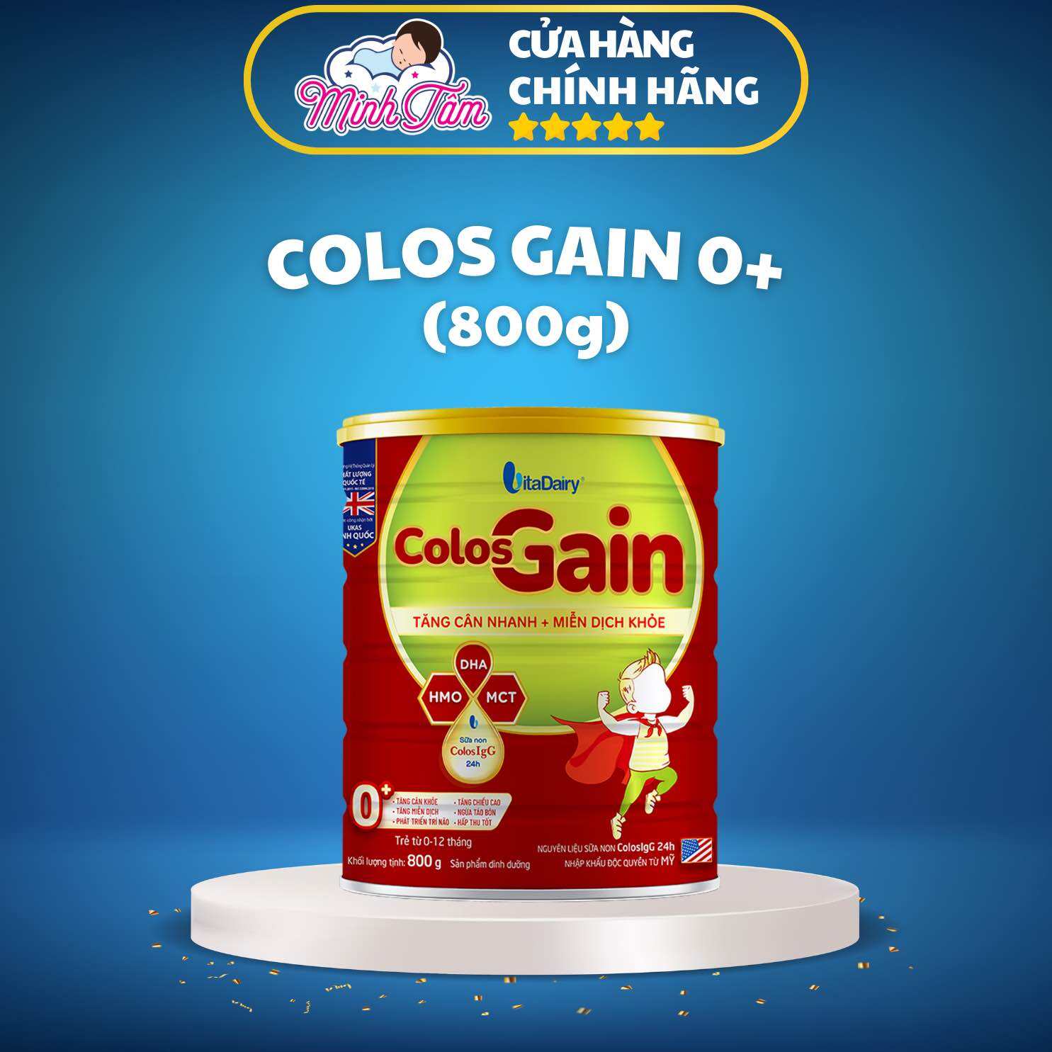 [Có Mã QR] Sữa bột Colos Gain 0+ (800g)