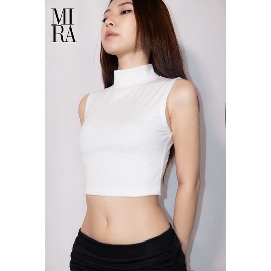 Áo Thun Cổ Cao 3cm Sát Nách Croptop