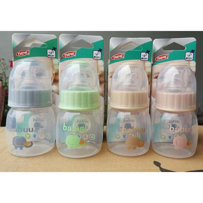 Bình sữa babuu 60ml cổ hẹp núm mềm cho trẻ sơ sinh
