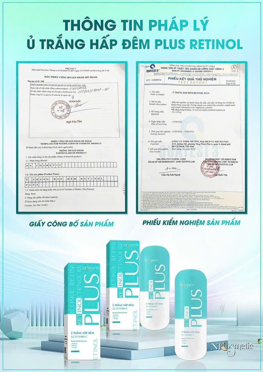 [GIÁ SỈ] COMBO 5 Ủ TRẮNG HẤP ĐÊM RETINOL PLUS_ NP COSMETICS