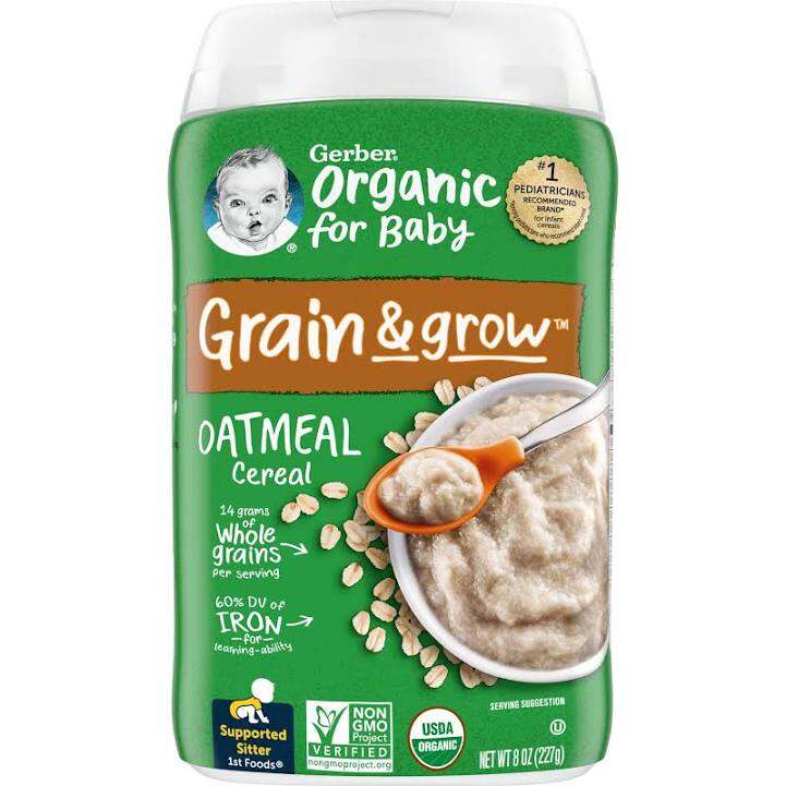 Nhập Mỹ - Date 2024 Bột ăn dặm Gạo và Yến mạch organic Gerber 227g
