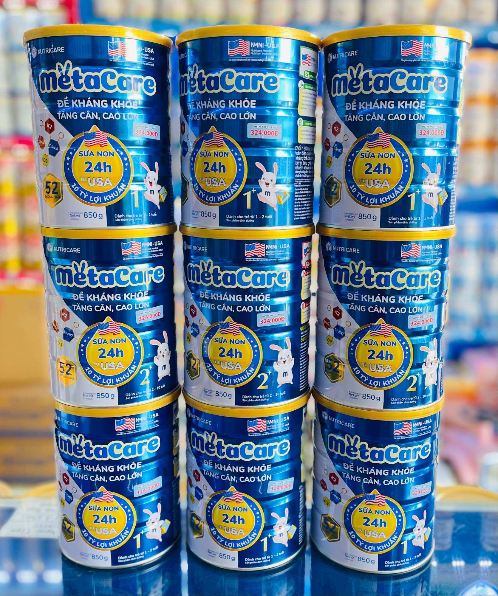 [Combo 2 Lon] Sữa bột NutriCare Metacare Xanh 1+ 850g (DATE MỚI)