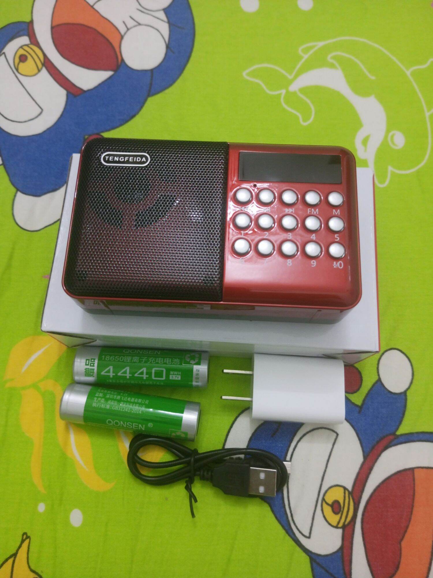 Máy+loa+đài t855+2pin.có khe thẻ nhớ+cổng usb+bluetooth+ghi âm+radio đài fm.
