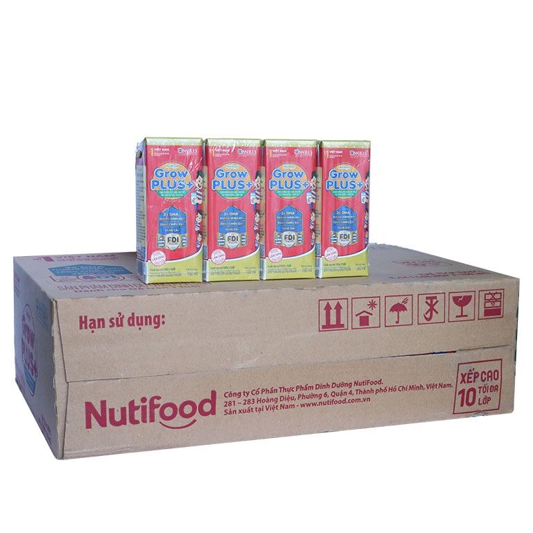 Sữa pha sẵn Nutifood Growplus Đỏ 180ml (48 hộp dành cho trẻ trên 1 tuổi)