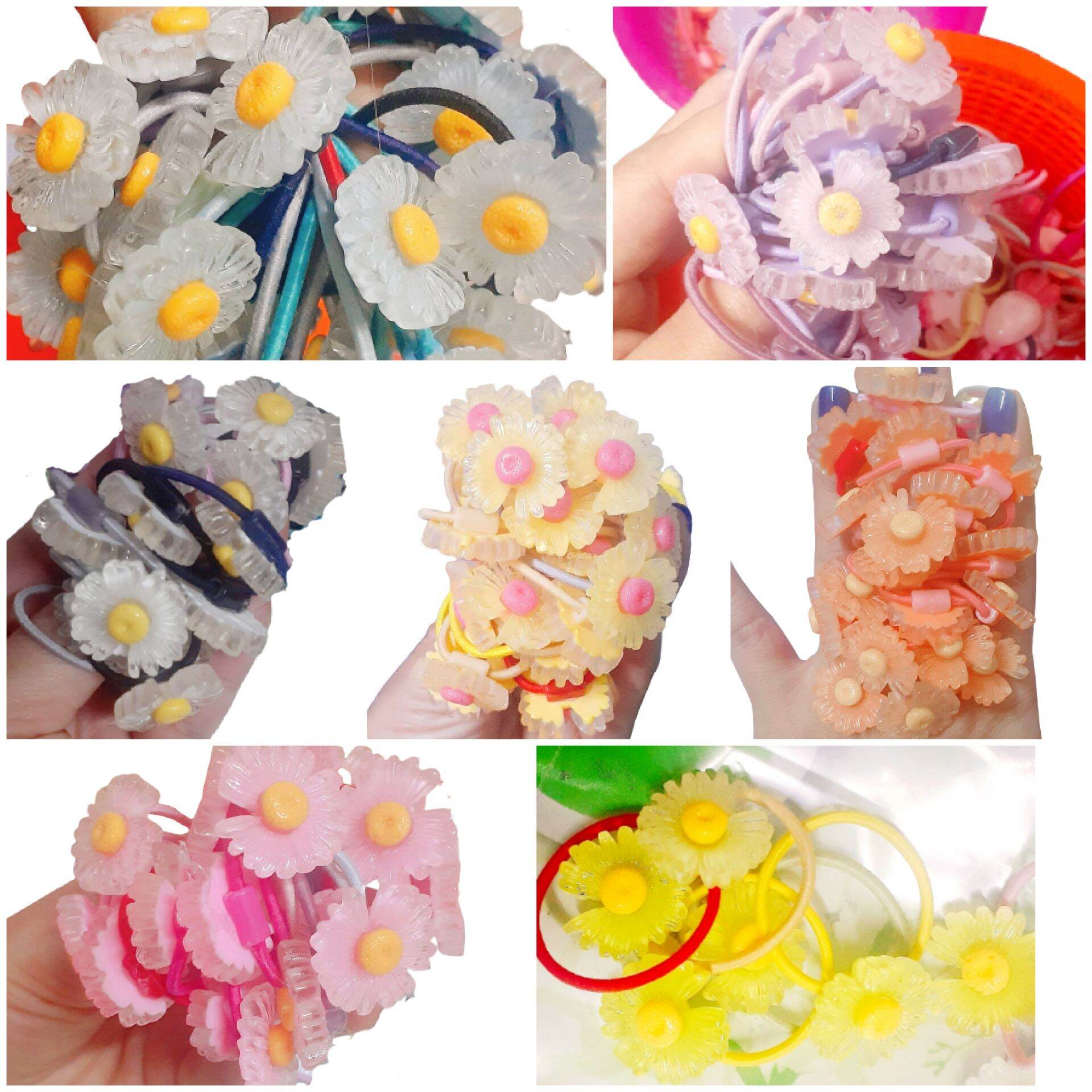 Combo 2 cái phụ kiện cột tóc hình bông hoa bé gái