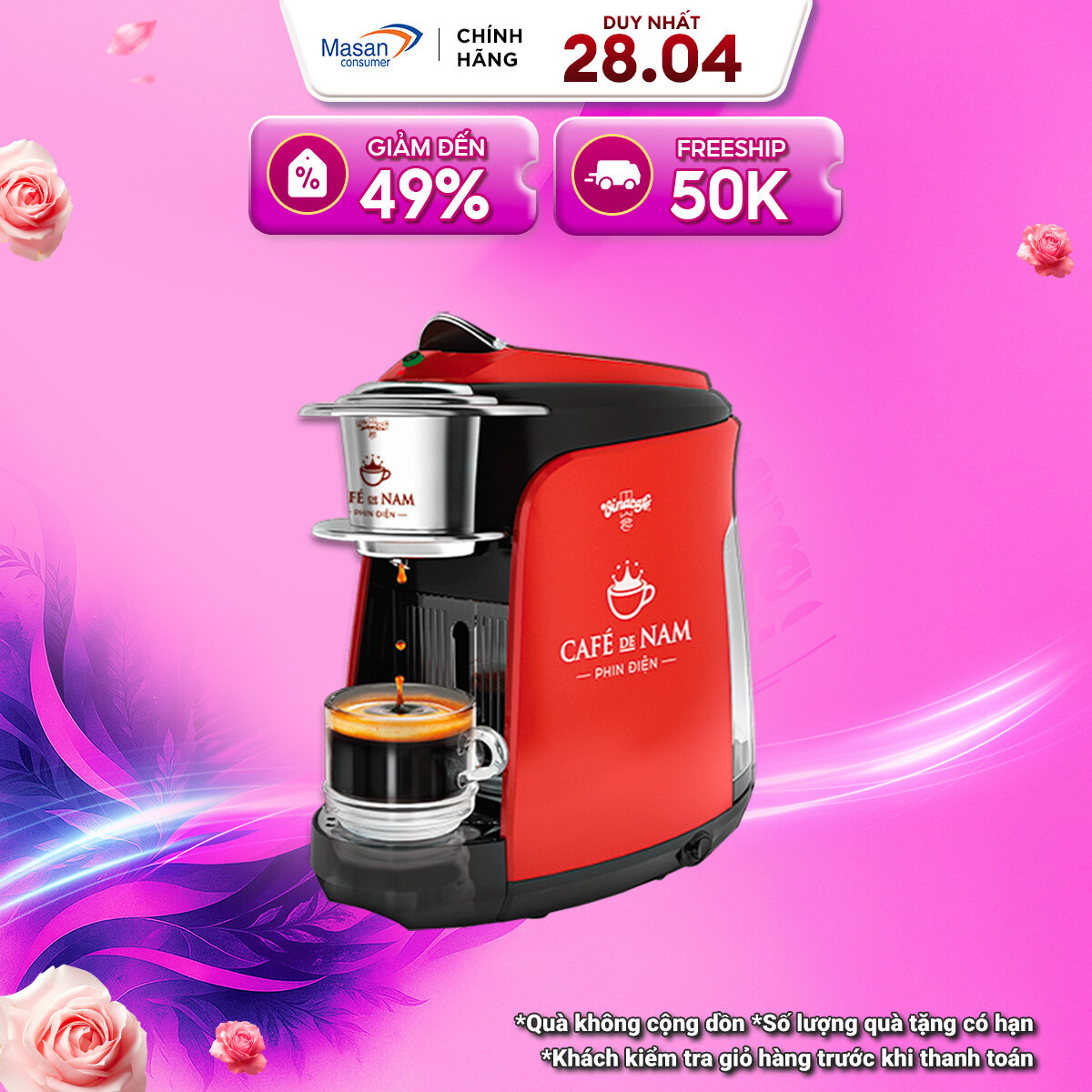 Máy Pha cà phê viên nén Vinacafe' De Nam phin điện