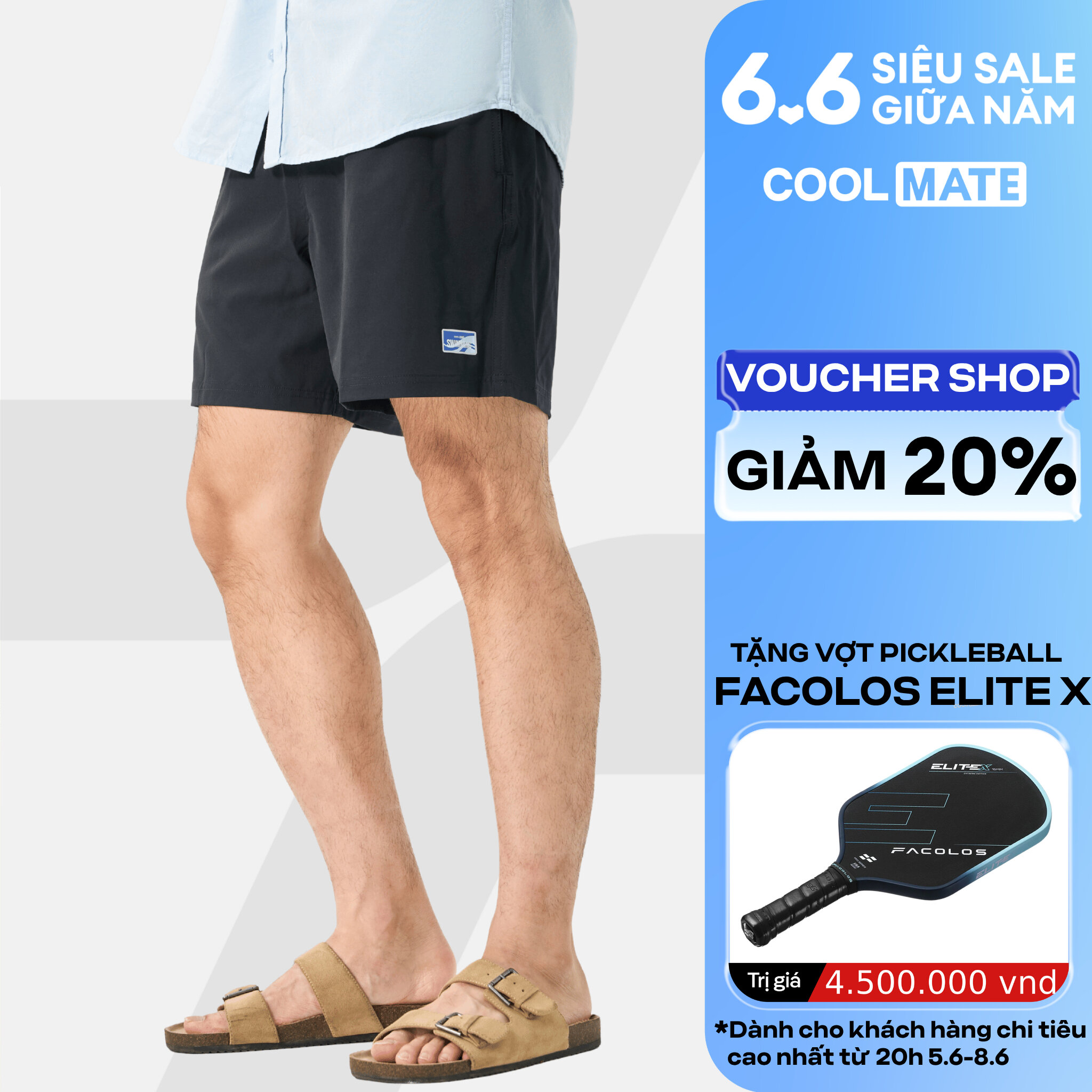 Quần nam Travel shorts 7inch mềm mại, thoáng khí, nhanh khô Coolmate