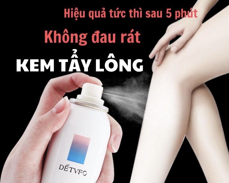 Kem Tẩy Lông Detvfo 150Ml Hair Removal Cream Dịu Nhẹ Không Đau Rát - Xịt Tẩy Lông Détvfo Dạng Bọt Mọi Loại Da