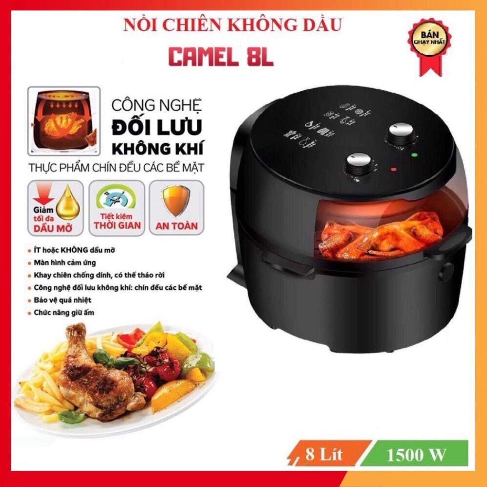 Nồi chiên không dầu camel 8l