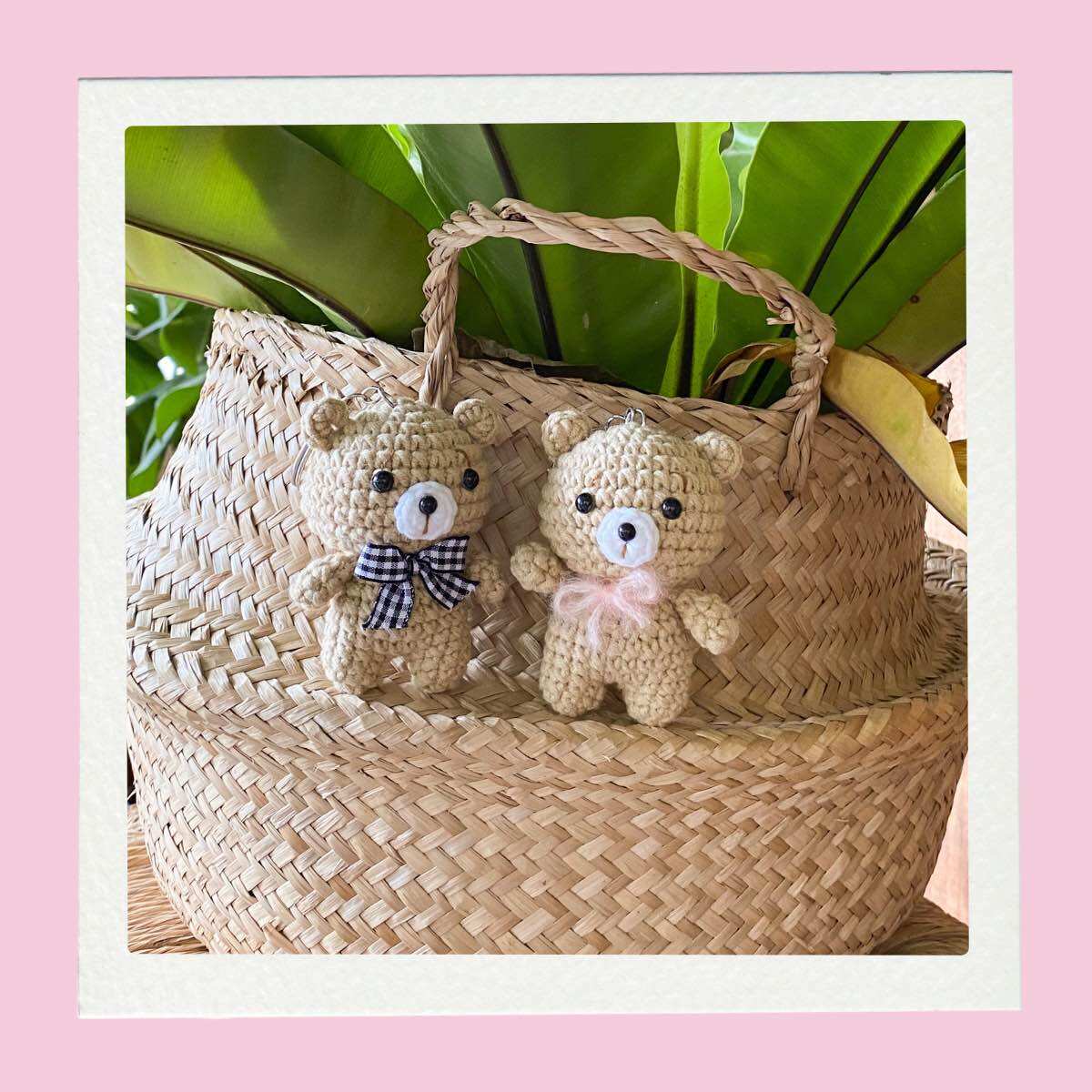 Móc khoá Gấu Couple handmade bằng len