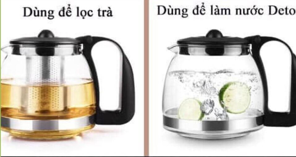 Bộ Ấm trà thuỷ tinh + 4 ly thuỷ tinh. 