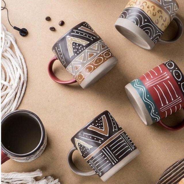 Cốc gốm cao cấp họa tiết Viking. Nét đẹp của gốm - trái tim người làm