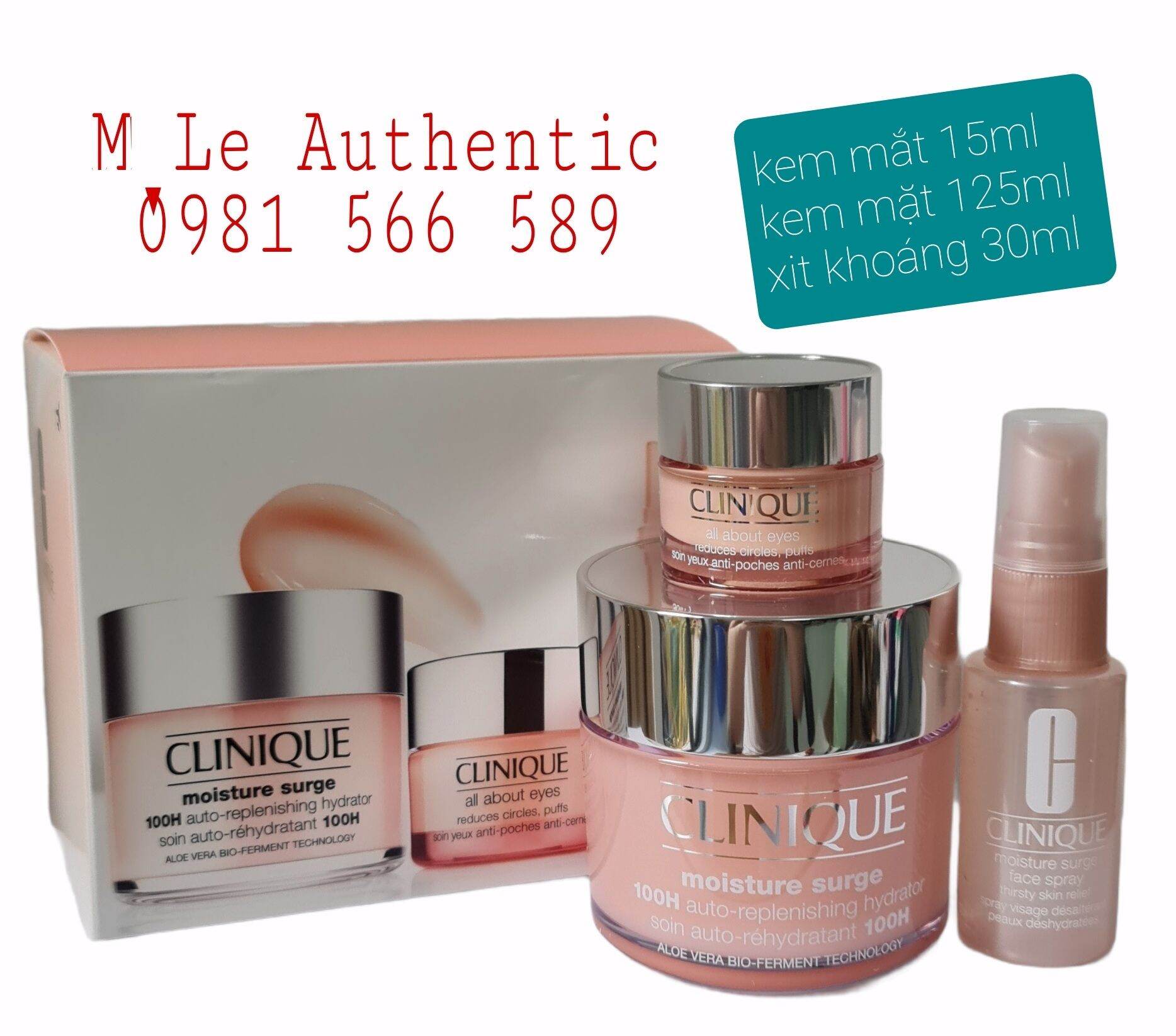 Sét dưỡng da 3 món Clinique ( kem 125ml+ xịt khoáng 30ml+ kem mắt 15ml)