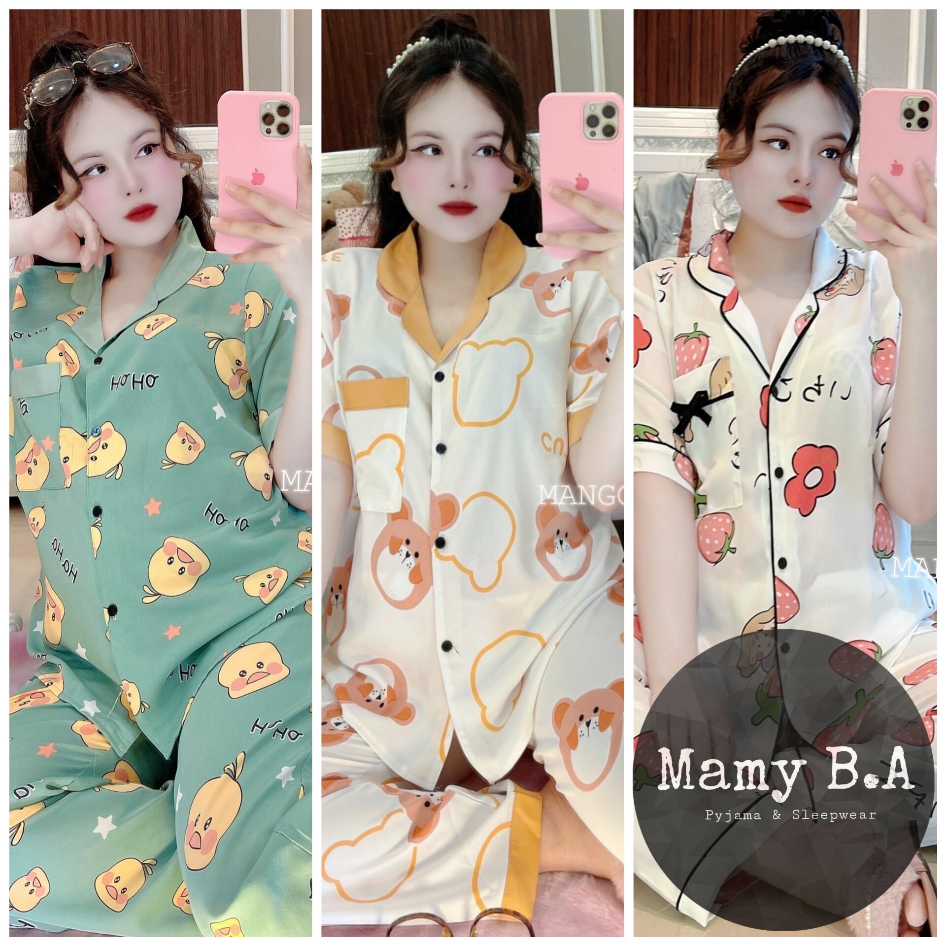 BIGSIZE 60-75kg - Pijama lụa MANGO mạc Thái tay ngắn quần dài - Đồ ngủ nữ loại 1 cao cấp không nhăn (ẢNH THẬT CỦA SHOP)