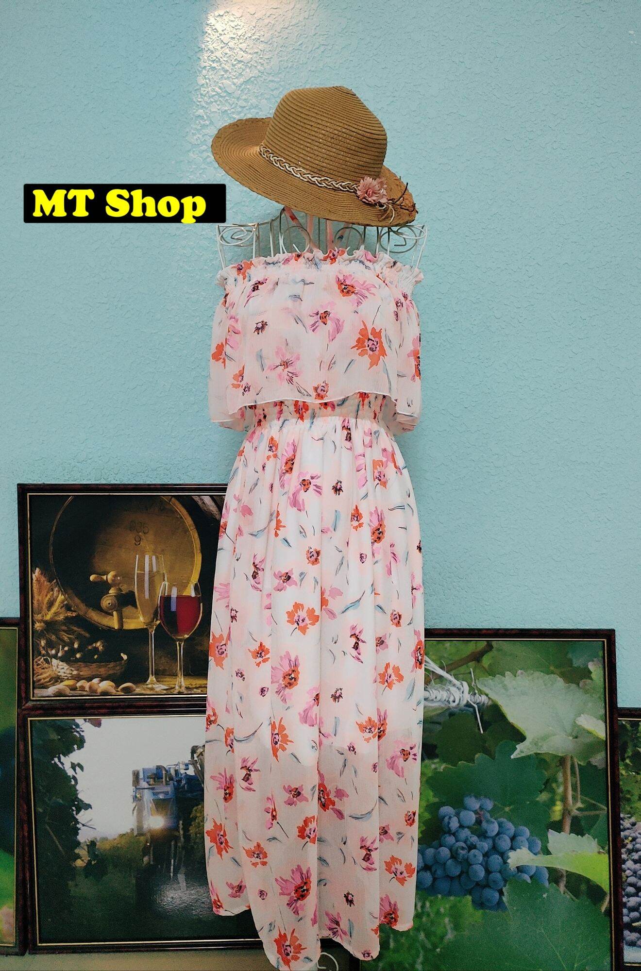 Đầm maxi trễ vai