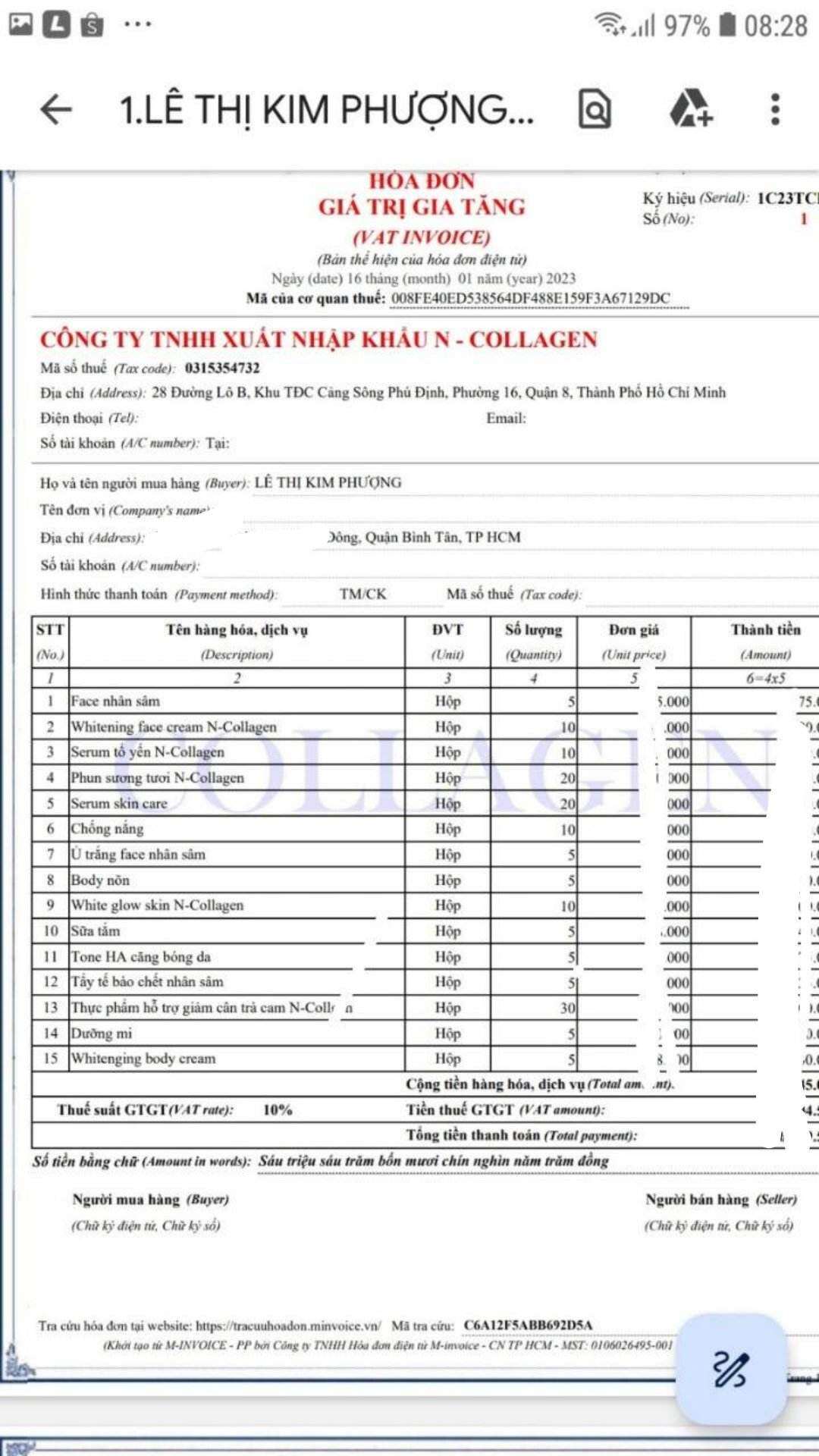 SỮA RỬA MẶT NCOLLAGEN sạch da kiềm dầu