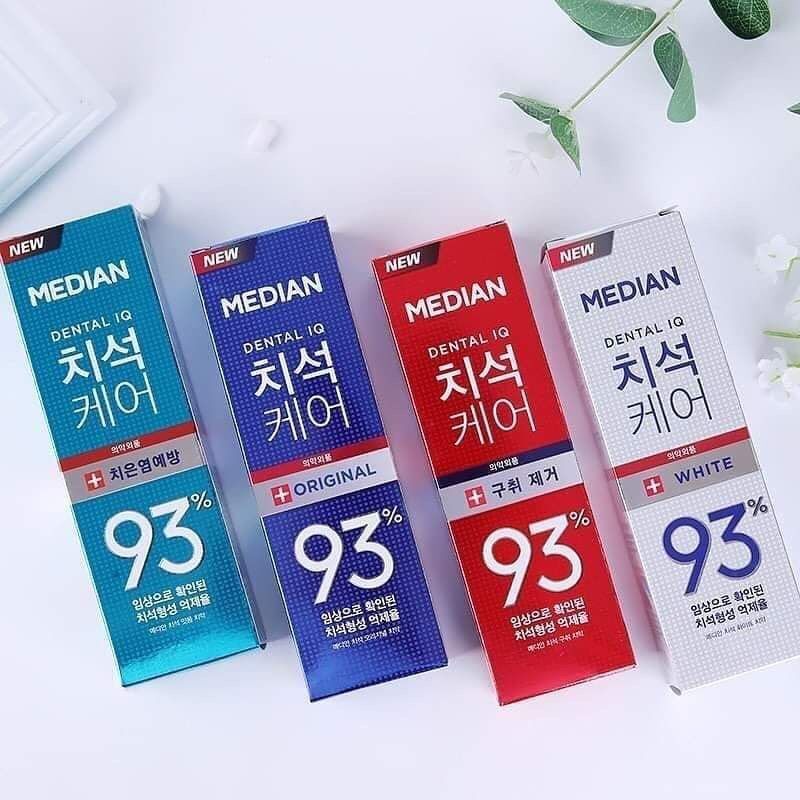 Combo 3 kem đánh răng hàn quốc trắng răng median dental iq 93% 120g