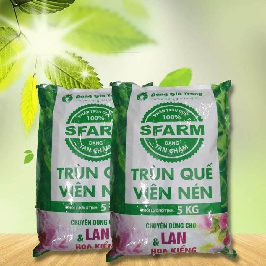 Phân Trùn Quế Viên Nén Sfarm - Phân trùn quế bón lan, hoa, cây cảnh, bonsai nguyên chất 100%,