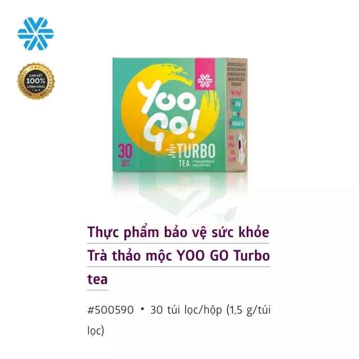 Trà thảo mộc Yoo Go Turbo Tea siberian, Hỗ trợ giảm cân , cải thiện hệ tiêu hóa - hộp 30
