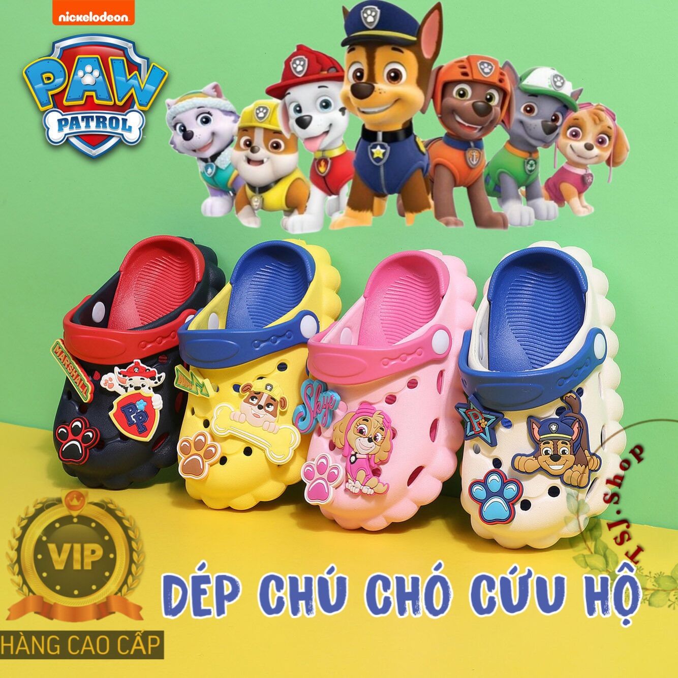 Dép sục crocs Dép sục trẻ em hình chú chó cứu hộ mẫu mới 2022 hàng Auth