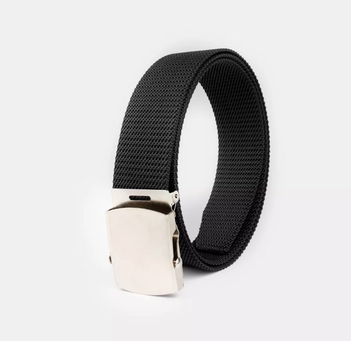 [MUA 2 FREE SHIP] THẮT LƯNG DÙ ĐEN CAO CẤP MẶT TRẮNG TRƠN