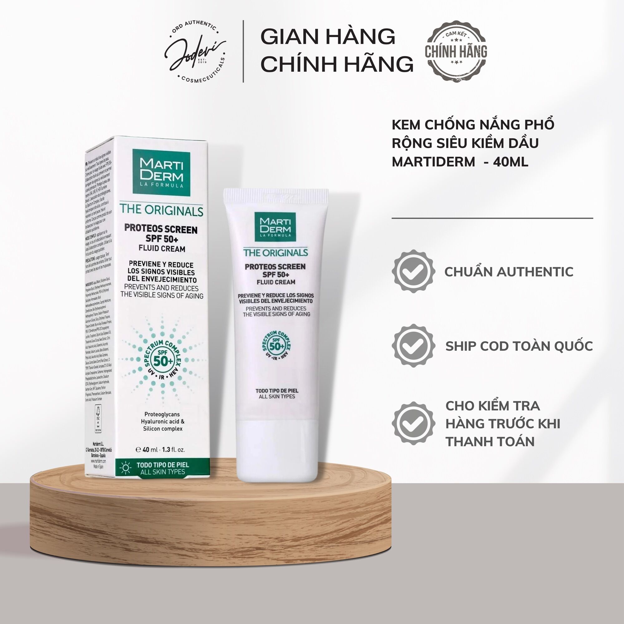 Kem chống nắng phổ rộng chống ánh sáng xanh Martiderm 40ml