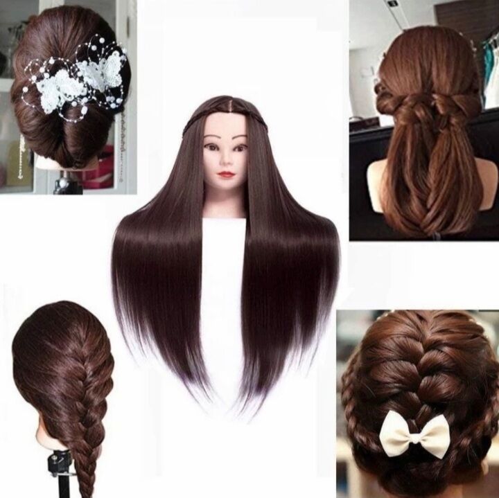 Đầu Canh Chịu Nhiệt Học Cắt Tóc, Bới Tóc _ Tóc  Dài Mềm Mượt  70cm