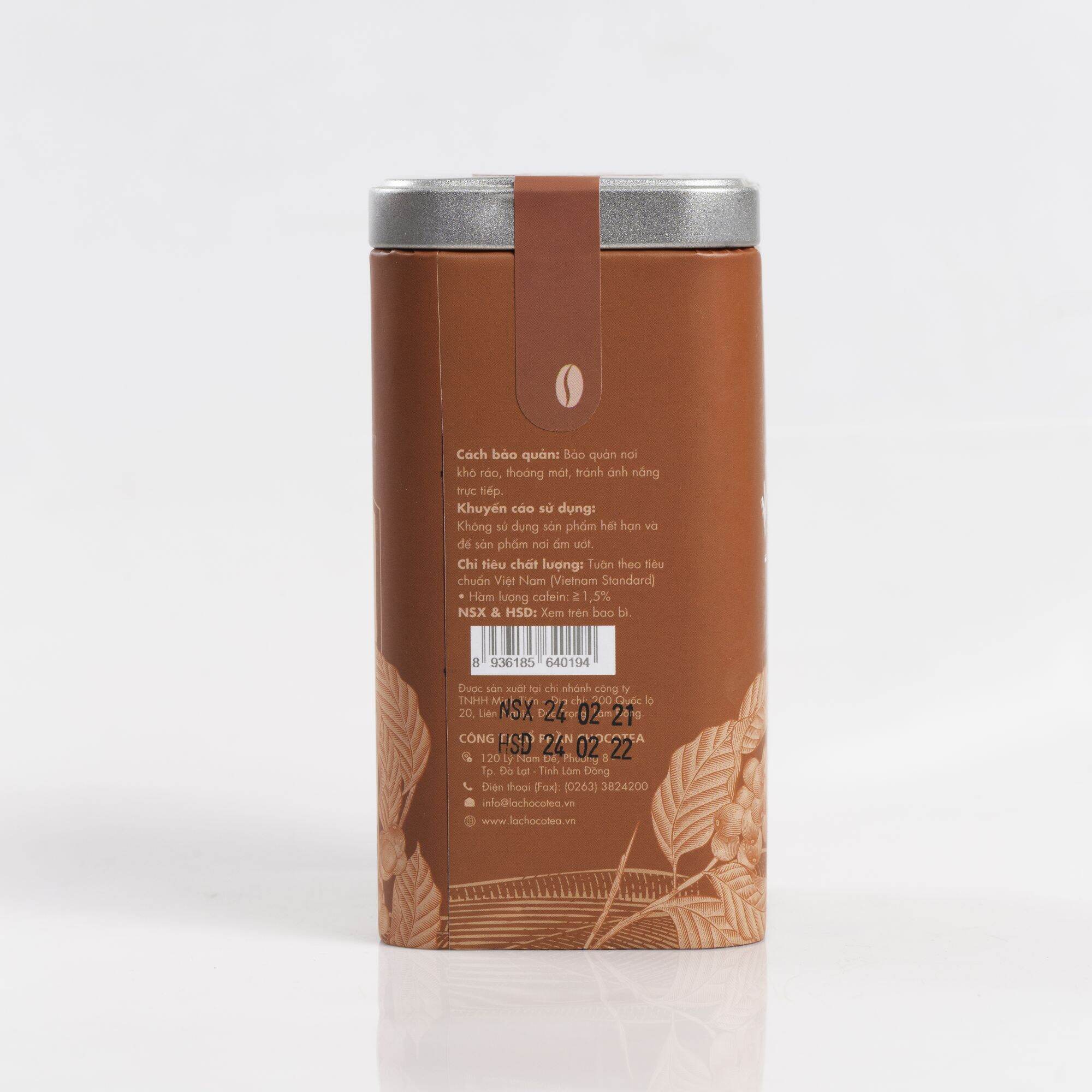 La Chocotea Cà Phê (Coffee) Moderate hộp thiếc 200g