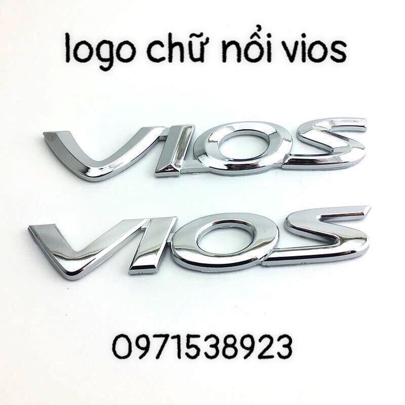 Logo chữ nổi toyota vios dán đuôi xe