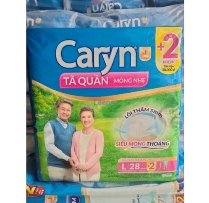 [ Tặng 2] Tã quần người già Caryn L28 loại mỏng nhẹ