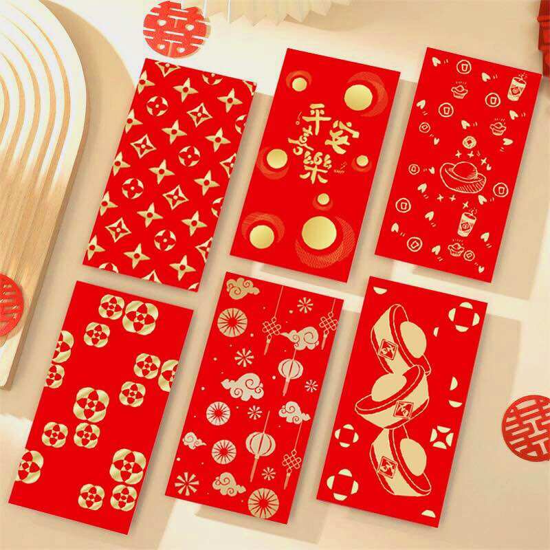 Set 6 bao lì xì đỏ truyền thống