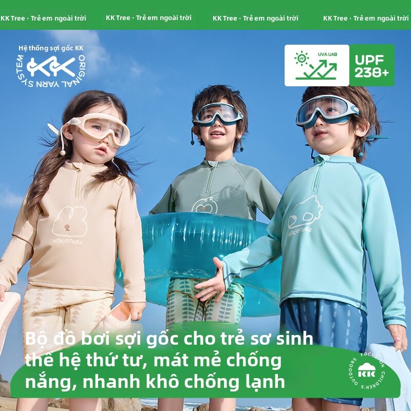 AOBIXIONG | Bộ Đồ Bơi Bảo Vệ Da Tay Dài Cho Trẻ Em