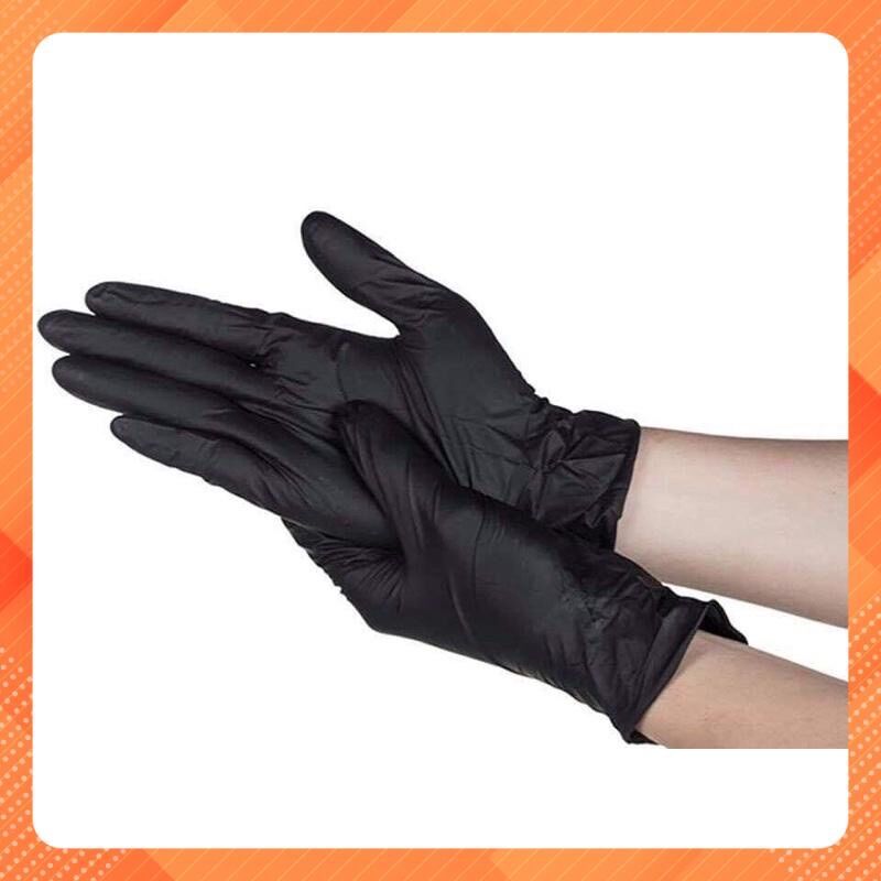 Găng Tay Y Tế Đen Ko Bột Size M [ hộp 100 chiếc ]