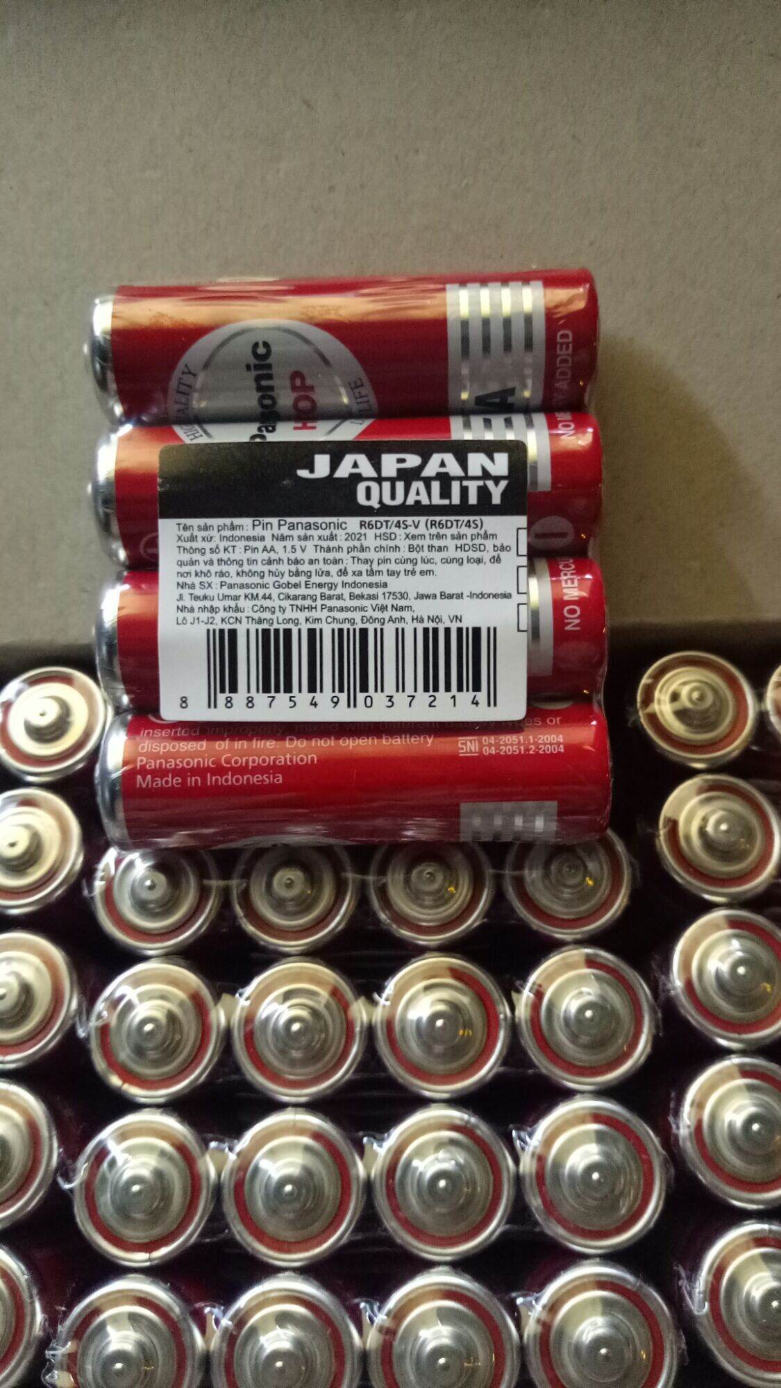 Pin AA panasonic JAPAN pin tiểu R6DT-4V ( vỉ 4 viên màu đỏ)
