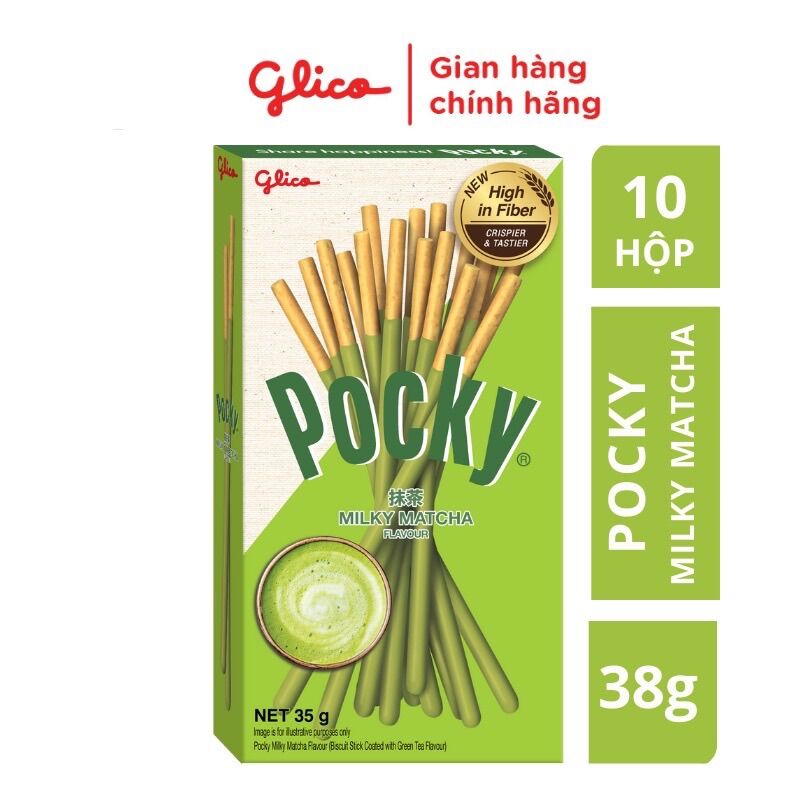 Bánh que pocky vị trà xanh matcha 35g x 10 hộp date 2025