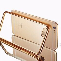 Ốp dẻo trong viền vàng cao cấp iphone 6plus, 6 plus , 6S Plus