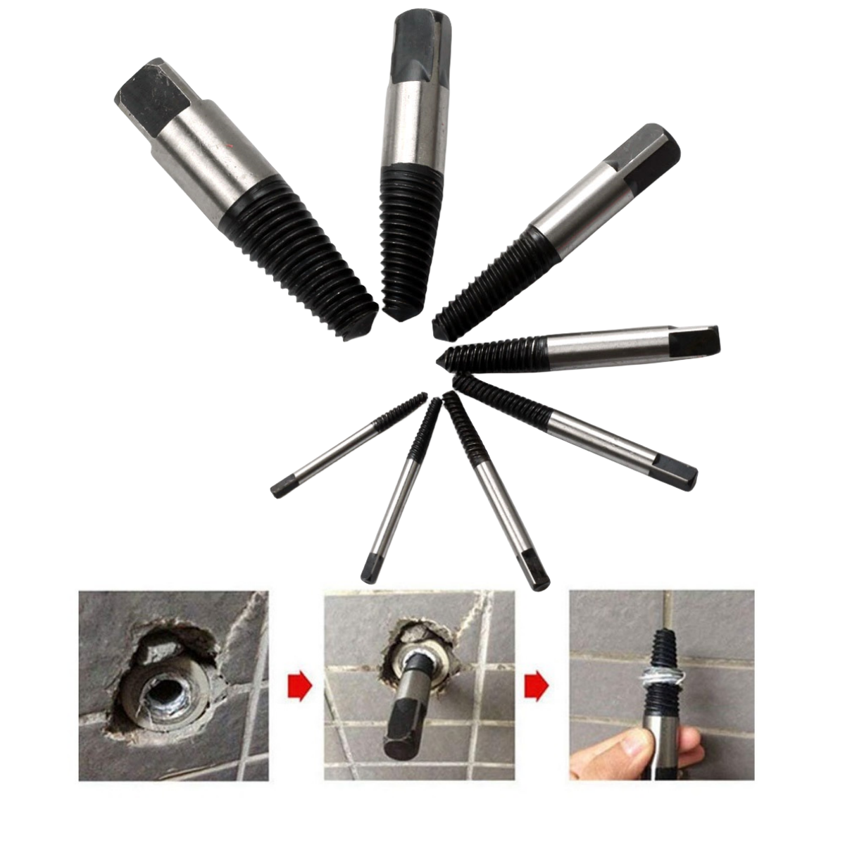Bền Thép Cobalt Hợp Kim Vít Hỏng Tẩy Máy Hút Mũi 8 Bộ Để Khoan Kim Loại Dễ Dàng Ra Công Cụ cho Bu Lông Hư Tổn